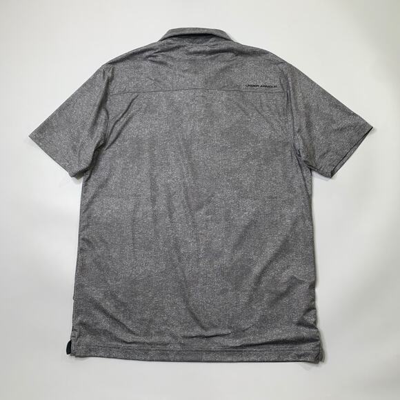 Under Armour Shirt Mens M Medium Graphite Grey Loose HeatGear Performance Polo - Picture 7 of 9